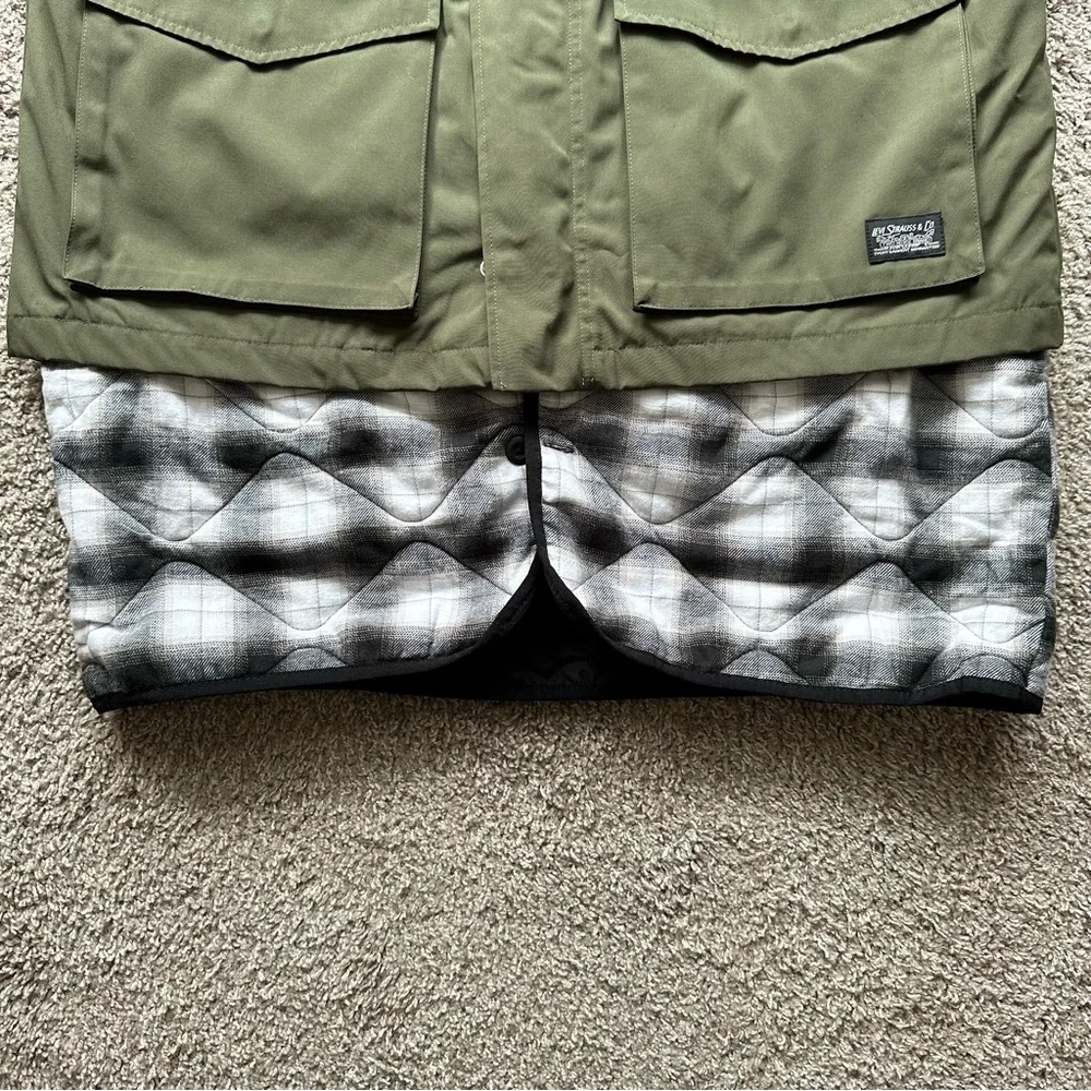 FOLSOM UTILITY JACKET MENS DETACHABLE QUILTED THERMORE INSULATED HOODED WHITE - Picture 5 of 11